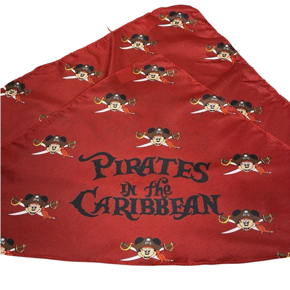 Disney Cruise Line Pirates In The Caribbean Red Bandanas Head Scarf Lot of 2 DCL